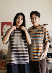 多色條紋tee